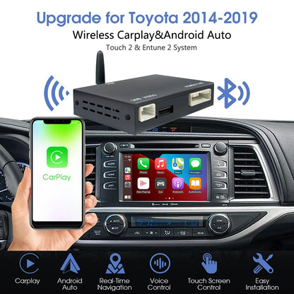 Wireless Carplay Android Auto for Toyota with Touch2 Entune2.0 2014-2019 Fits for Tundra/Highlander/RAV4/Tacoma/Camry/Corolla