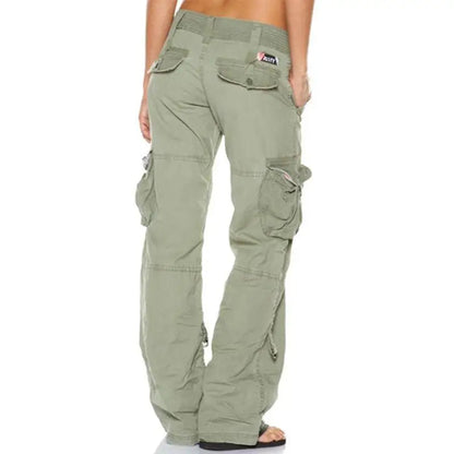 High Waist Straight Leg Cargo Pants Women Baggy Trousers Casual Comfortable Ladies Fashion Autumn Collection Natural Waist