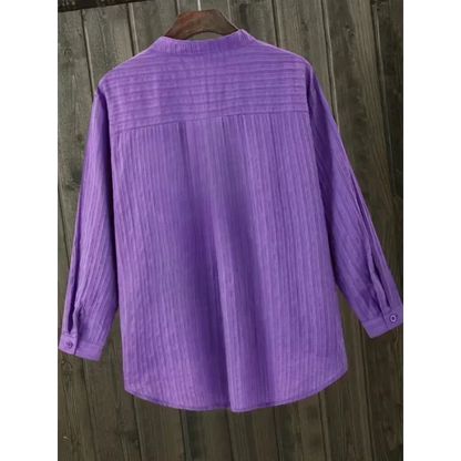 Plus Size Shirts Women's Cotton Tops Mujer Office Long Sleeve New Korean Loose Casual Vertical V-neck Shirts Top Blusas De Mujer
