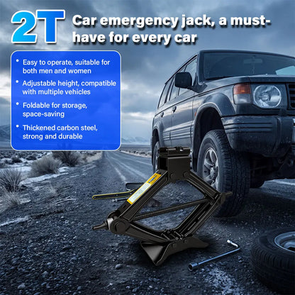 2 Ton Scissor Jack Set，Car SUV Auto Jack Kit with Extendable Wheel Wrench,Labor-Saving Repair & Tire Replacement Tool