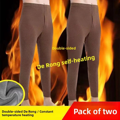 Double-Sided German Velvet Men's Thermal Pants Inner Wear Autumn Winter Fleece Heating Constant Temperature Large Size Bottom...
