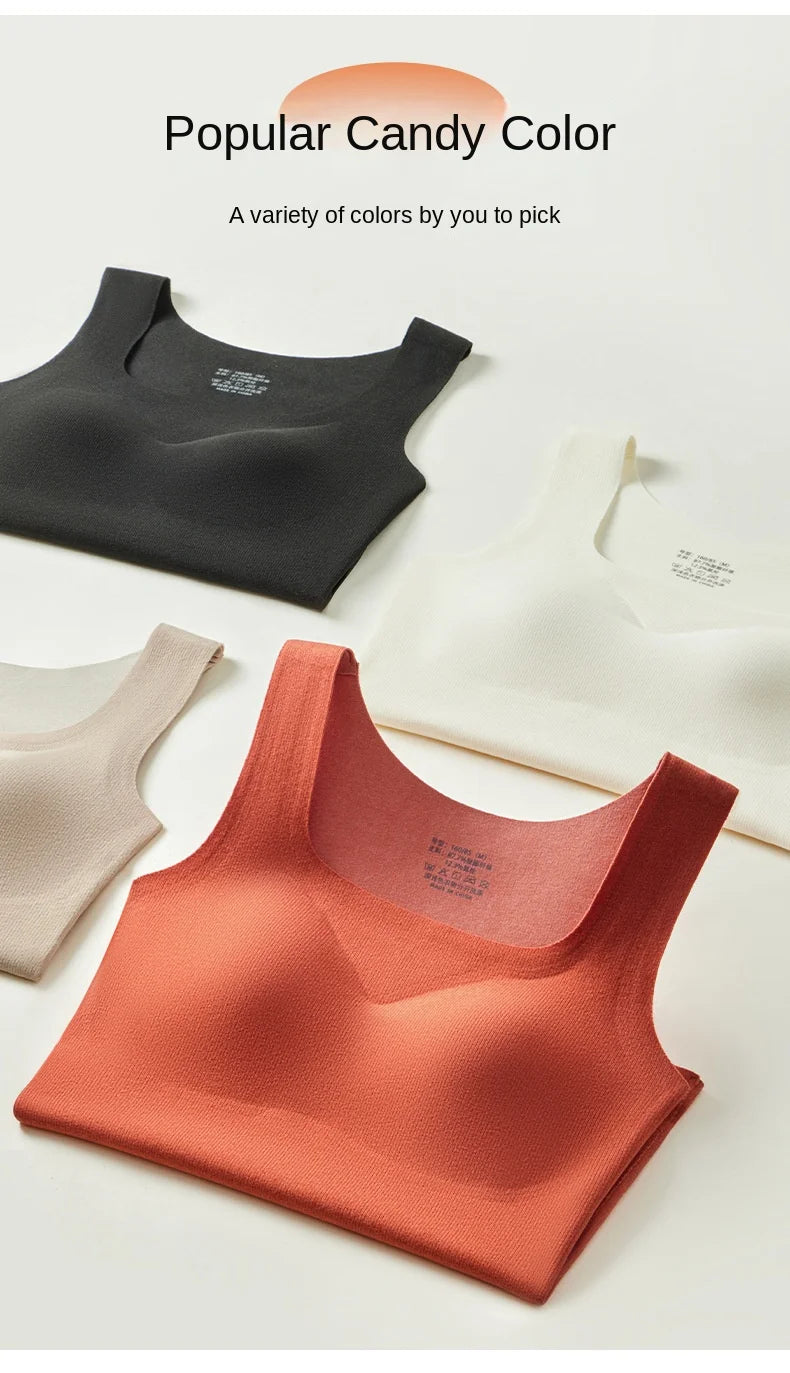 M-2XL For 40-75kg German Velvet Thermal Tank Top Women With Chest Pad Autumn and Winter Thickened Seamless Underwear