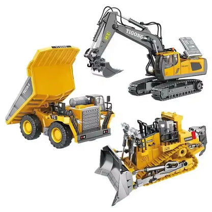 RC Car Children Toy Remote Control Car Toy Boy Excavator Dump Truck Bulldozer Electric Grab Pushdozer Kid Alloy Model Toys Gifts