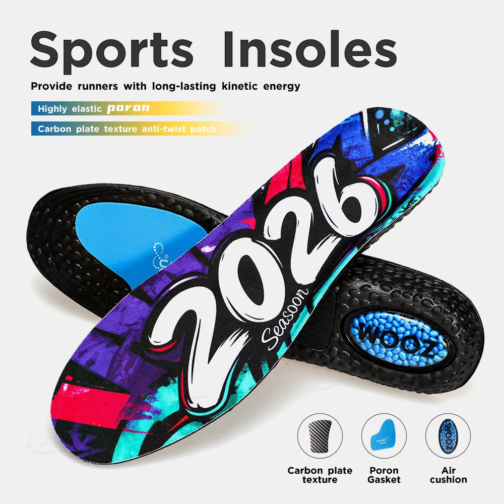 【Xxin】Graffiti Style Sport Insoles Air Cushion Shock Absorption Running Shoes Pad Size 36-46