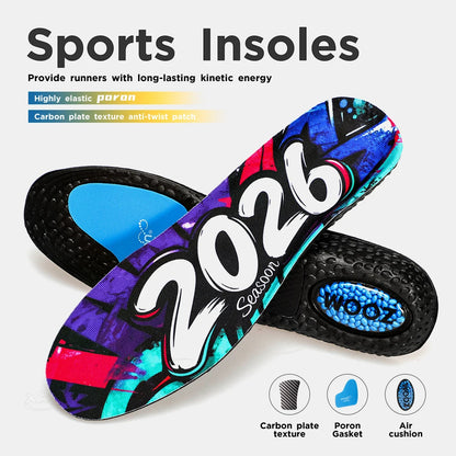 【Xxin】Graffiti Style Sport Insoles Air Cushion Shock Absorption Running Shoes Pad Size 36-46