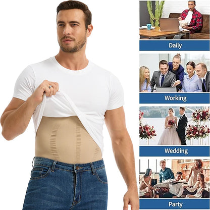 Miss Moly Men Compression Bodysuit Wide Strap Anti-Chafing Full Body Shaper Muscle Knitting Shapewear Open Crotch Underwear
