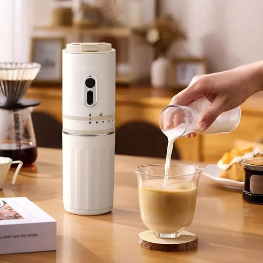 All-in-One Coffee Maker Travel-Friendly Handheld Espresso Machine with Built-in Grinder Mini Pour over Cup for Home And Outdoor
