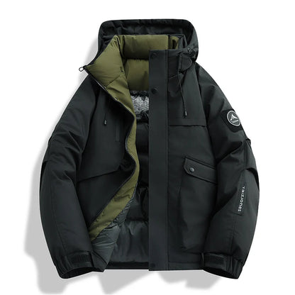 2026Winter Parkas Men's New Graphene Self Heating Down Cotton Jacket Autumn Men's Mountaineering Jacket Outdoors Waterproof Coat