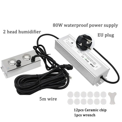 2/4/6/8/10/12 Head Ultrasonic Mist Maker Fogger Stainless Steel Air Humidier Garden/Rockery/Pool Fog Sprayer Generator 220V