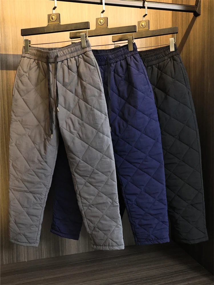 Warm Casual Cotton Pants Men's Autumn Winter Trousers with Cotton  3D Tailoring Faionable Urban Sle Long Pants