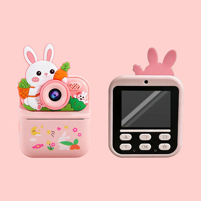Kids Instant Print Camera IPS Screen Selfie Toy Camera With Print Paper 32G Card Lanyard DIY Gift For 3-12 Years Boys Girls