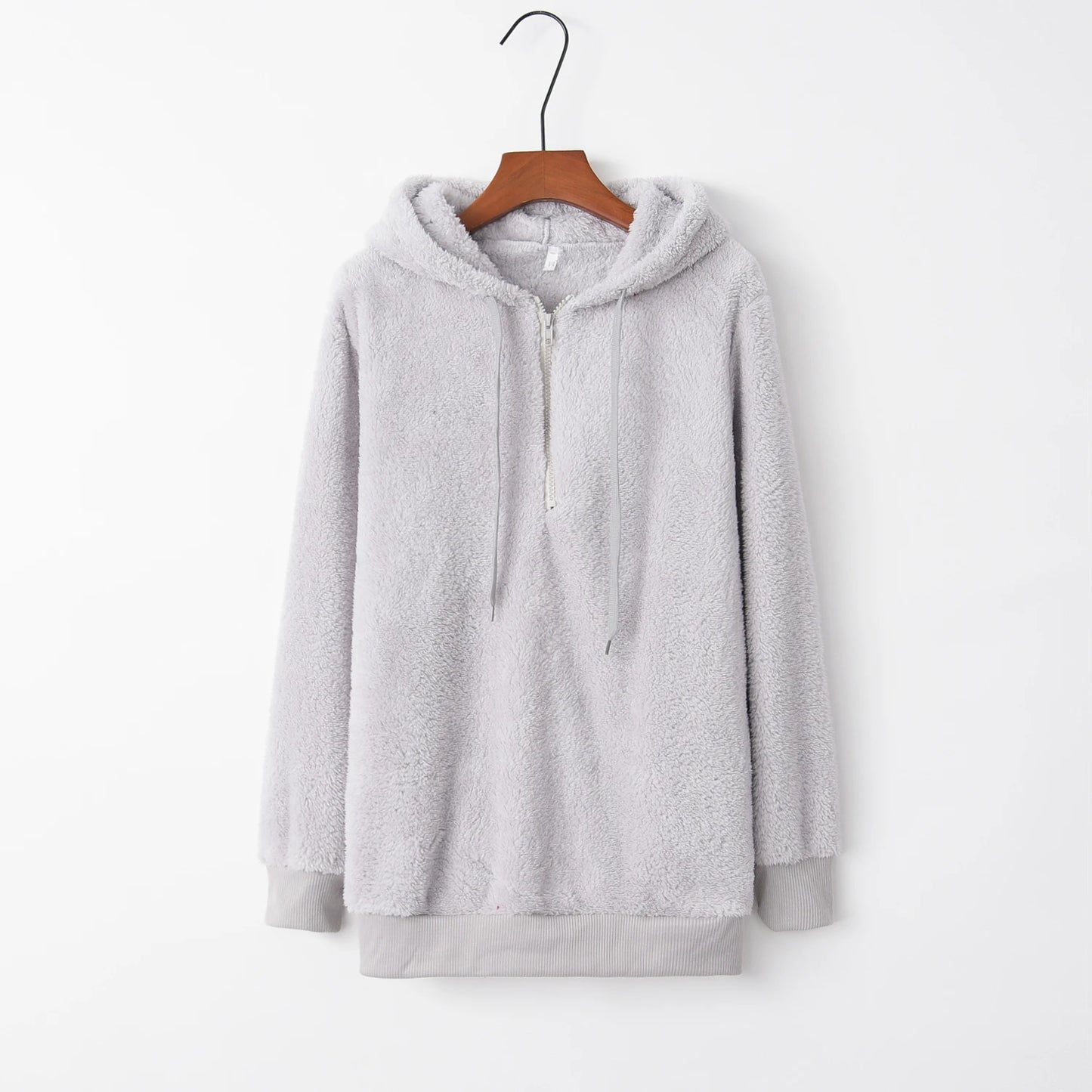 Fashion Trend Long-sleeved Hooded Solid Color, Women's Sweater Coat