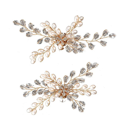 1Pair Wedding Shoes Decorations Pearl Shoes Clip High Heel Shiny Clips Charm Buckle Rhinestone Brooch Bride Pendant Accessories