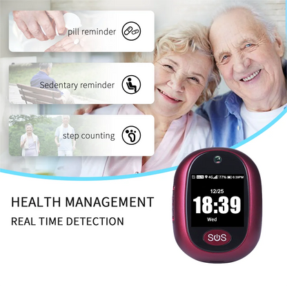 Elderly GPS Tracking Pendant 4G SIM GPS Watch IP67 Waterproof SOS Tracker Device HD Camera Call Health Management Locator