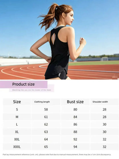 Women's Sexy Backless Mesh Tank Top Sleeveless Curved Hem Yoga Workout Shirts Lightweight Breathable Running Fitness Tops