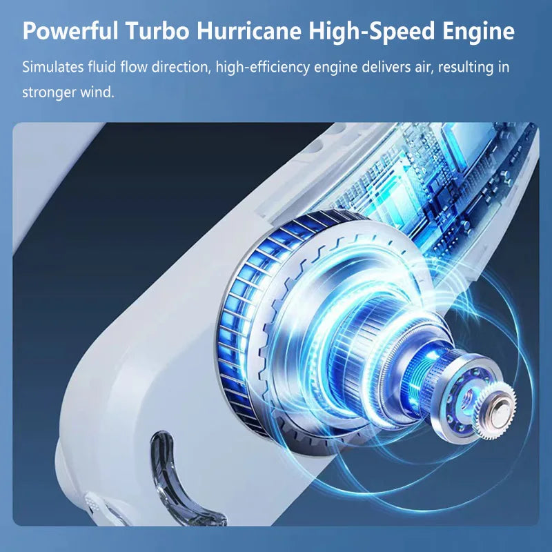 Fast Cooling Neck Fan with Spray Portable Quiet USB Rechargeable Long Battery Life Strong Wind for Students Travel Home Office