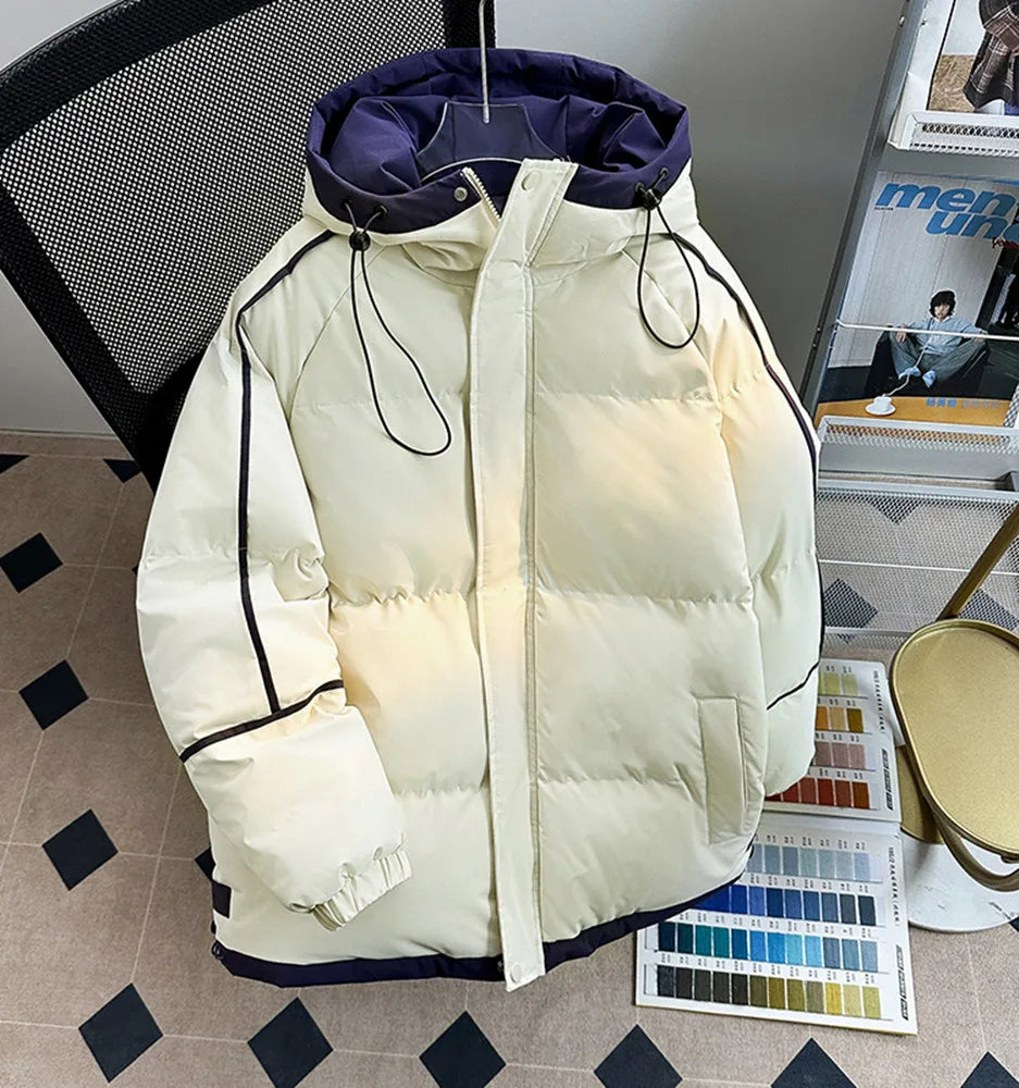 2025 Winter new style Men's Thicken Warm fashion Parka Jackets  Men's Casual Coats Hooded Windbreak Cotton Padded Down Jacket
