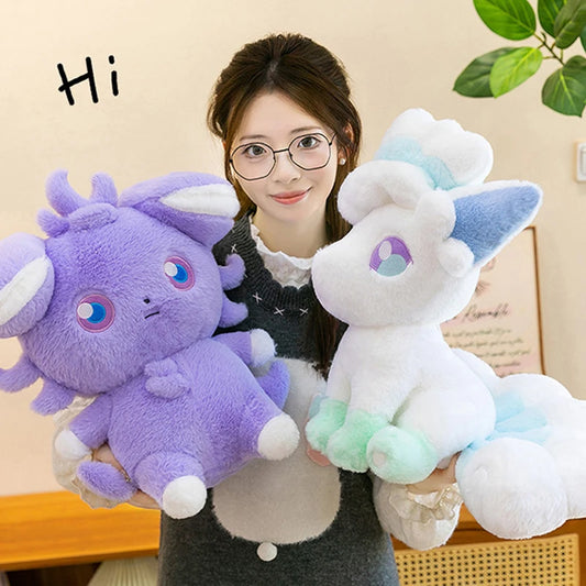 40/80cm Kawaii Espurr Pokemon Plush Toys Alolan Vulpix Doll Cute Large Pokémon Plushie Stuffed Pillow Gift for Kid Birthday Xmas