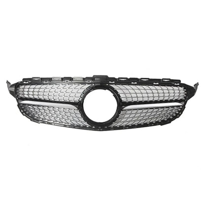 XVIP GTR Style Front Racing Grille For Mercedes Benz C-Class W205 2015-2018 C180 C200 C300 Chrome Diamonds Style Bumper Grilles