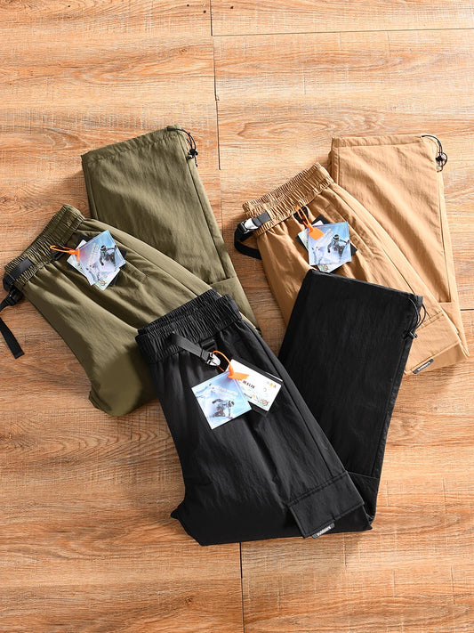 Men's Winter Outdoor Casual Workwear Straight Leg down Trousers Fashionable Long Pants Nylon Fiber Durable Comfortable Warm