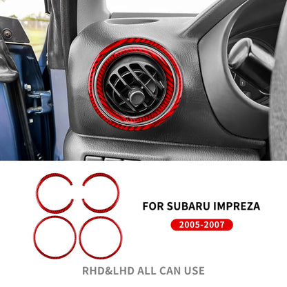 Real Soft Carbon Fiber Sticker For Subaru Impreza 2005 2006 2007 Gear Shift Panel Outlet Vent CD Frame Interior Accessories