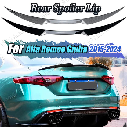 Carbon Look Car Trunk Spoiler Rear Spoiler For Alfa Romeo Giulia 2016-2023 Roof Splitter Tail Wing Body Kit Gloss Black Trim