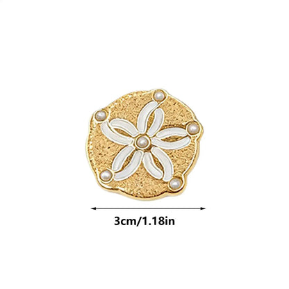 6pcs Sandal Charms for Slippers Gold Sea Theme Shell Shoe Decor Sandal Charm Set for Beach Trip Daily Travel Party Holiday