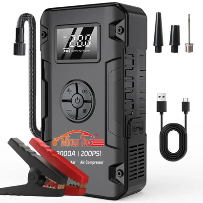 4-IN-1 Portable 8000A Car Jump Starter Power Bank 12V Starting Device 150PSI Air Pump Car Battery Boosters Emergency Car Starter