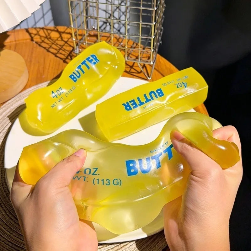 Moldable Butter Stick Squishy Toy Vaseline Filled Stress Relief Butter Cheese Bar Squeeze Fidget Toy Decompression Vent Toy