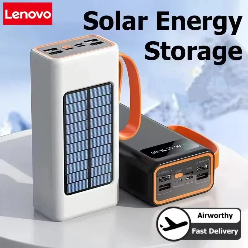 Lenovo 200000mAh Thicken Solar Jump Starter Big capacity Built-in Cables External Battery LED Light For iPhone Huawei Xiaomi