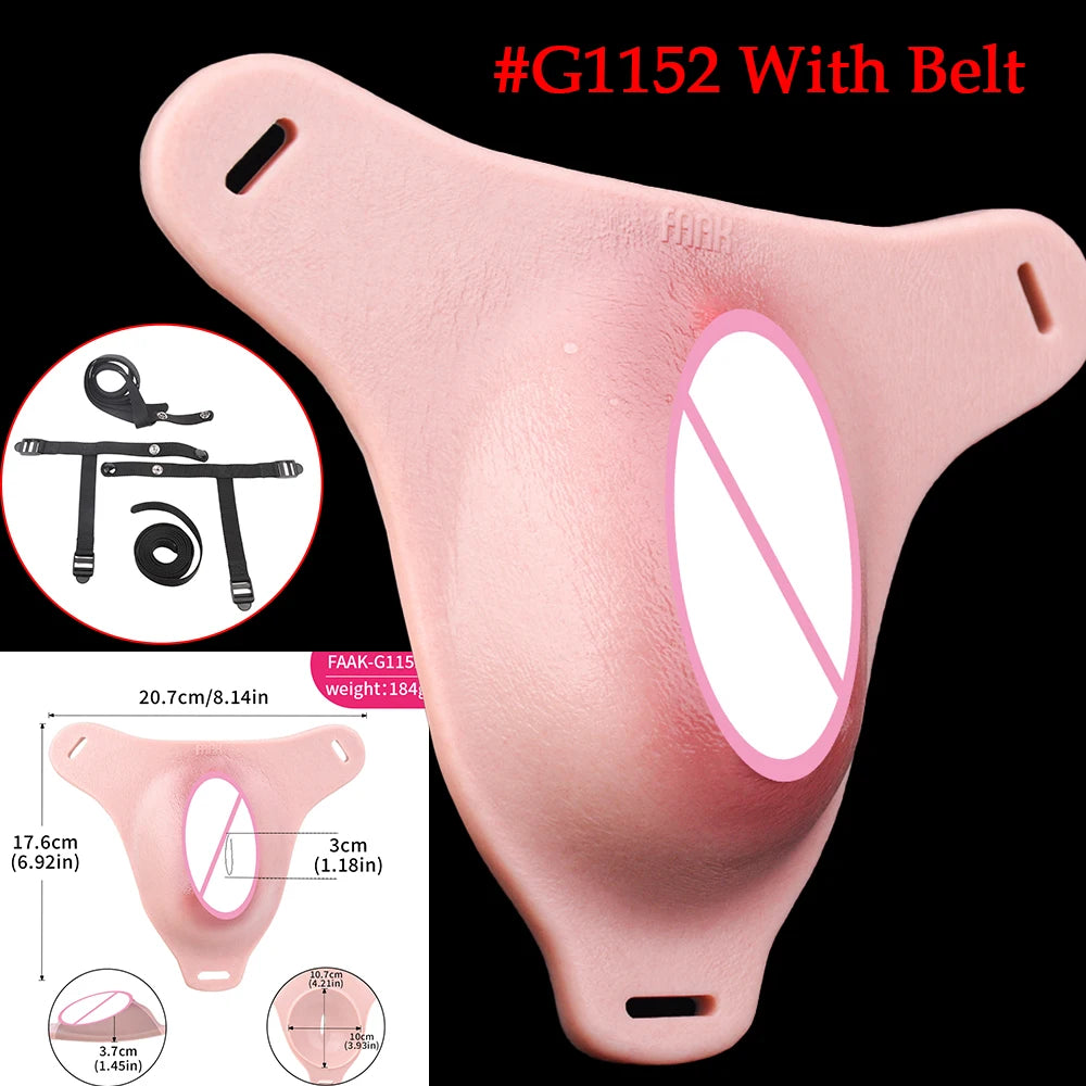 SXXY Super Lifelike Vagina Chastity Cage Penis Hiding Insertable Toy Flexible Silicone Cock Cage Adult Intimate Pleasure Product