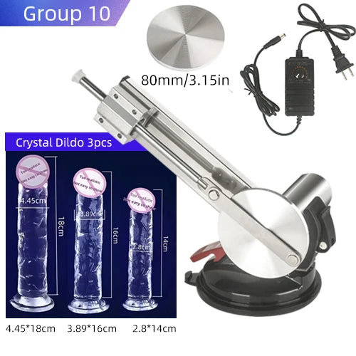 Reciprocating Sex Machine Dildo Stroke 65mm Mini Telescopic Sex Machine with Dildo Masturbation Sexual Kits with 80mm Plate