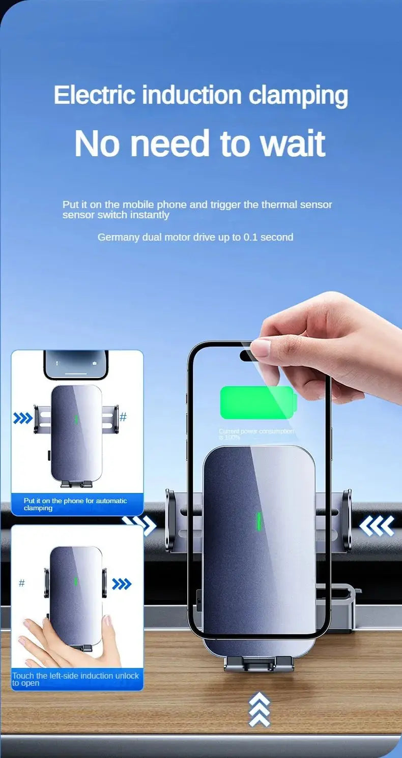 Car Phone Holder For Tesla Model3 2019-2022 Mount 2021-2024 Model Y Solar automatic clamping Car Phone Support Frame Accessories