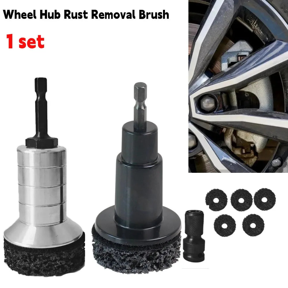 Professional Wheel Hub & Brake Disc Resurfacing Kit Rust Removal Brush Tool for Hub Surface & Stud Car Maintenance Repair Kit