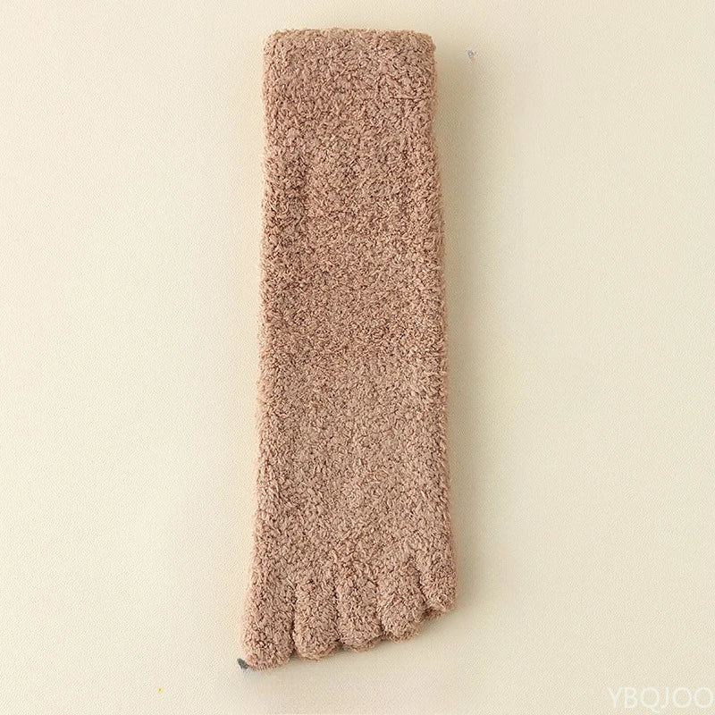 7 pairs Men's winter thick fashionable versatile five finger socks casual comfortable warm split toe sleeping socks
