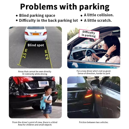 16.5mm 8 Parking Sensor LCD Display Voice Prompt Multi-Language 0.3-2.5M Detect Waterproof Car Reversing Radar