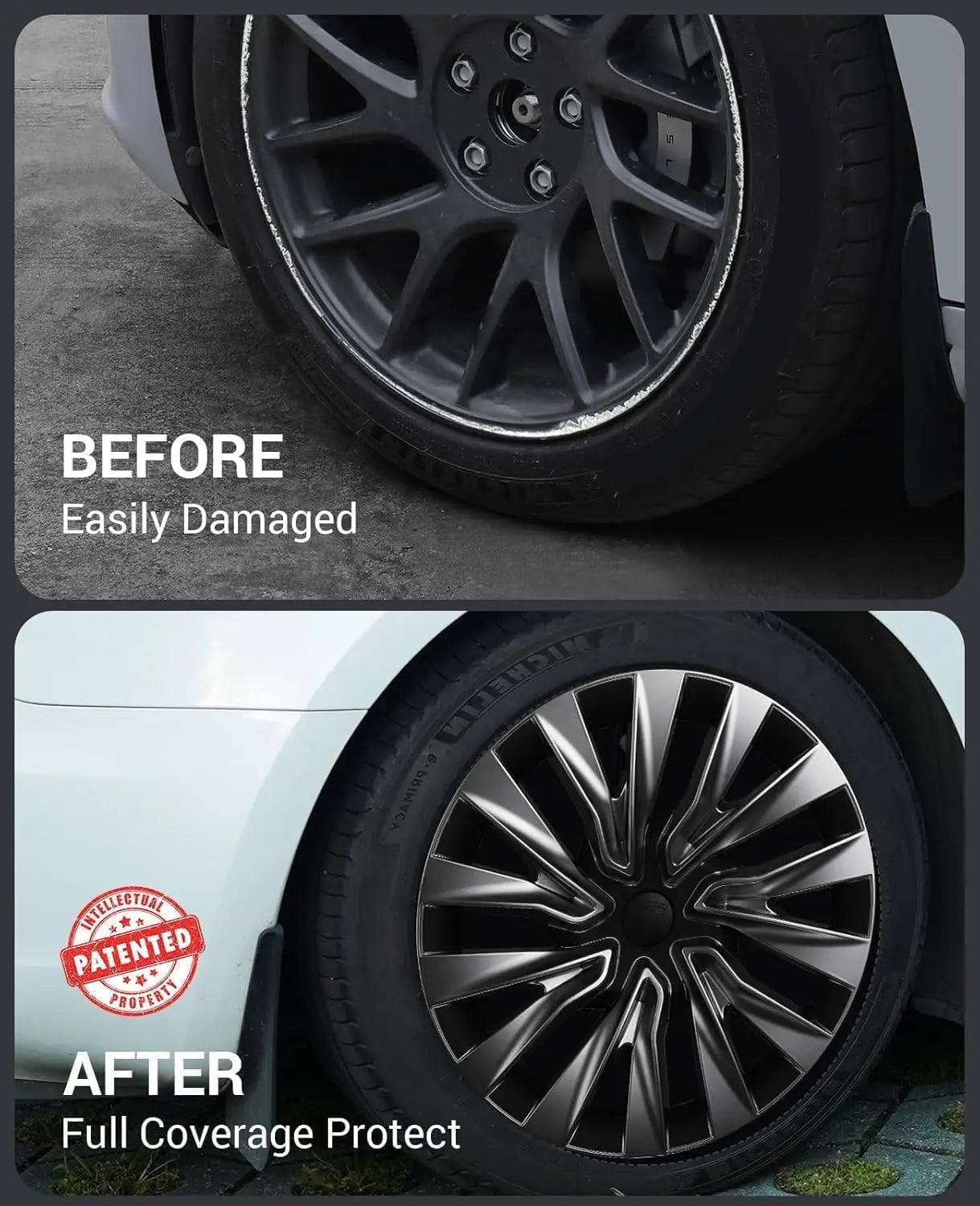 4PCS HubCap for Tesla Model 3 2023 2024 18 Inch Performance Replacement Wheel Cap Automobile Full Rim Cover Accessories