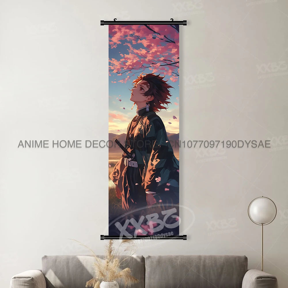Anime Demon Slayer: Kimetsu No Yaiba Figures Poster Canvas Print Hanging Painting Wall Art Scrolls Picture Home Decoration Mural