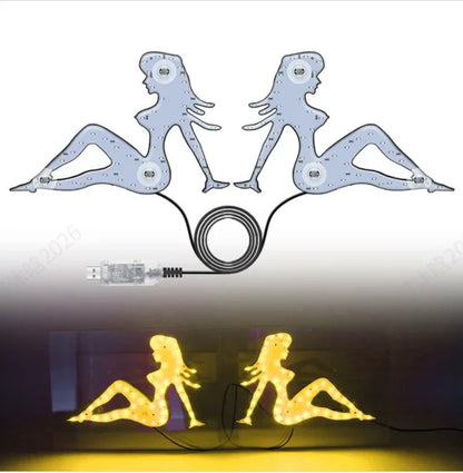 USB RGB Dynamic Big Devil Eyes Light for Cars Trucks, LED Window Screen Animation Sign Flexible Display Panel
