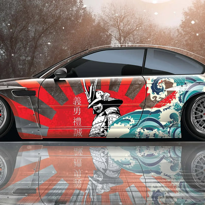 Samurai Car Wrap, Japanese Vehicle Livery, Cast Vinyl Wrap, Universal Size Samurai Anime Car Sticker Car Decoration