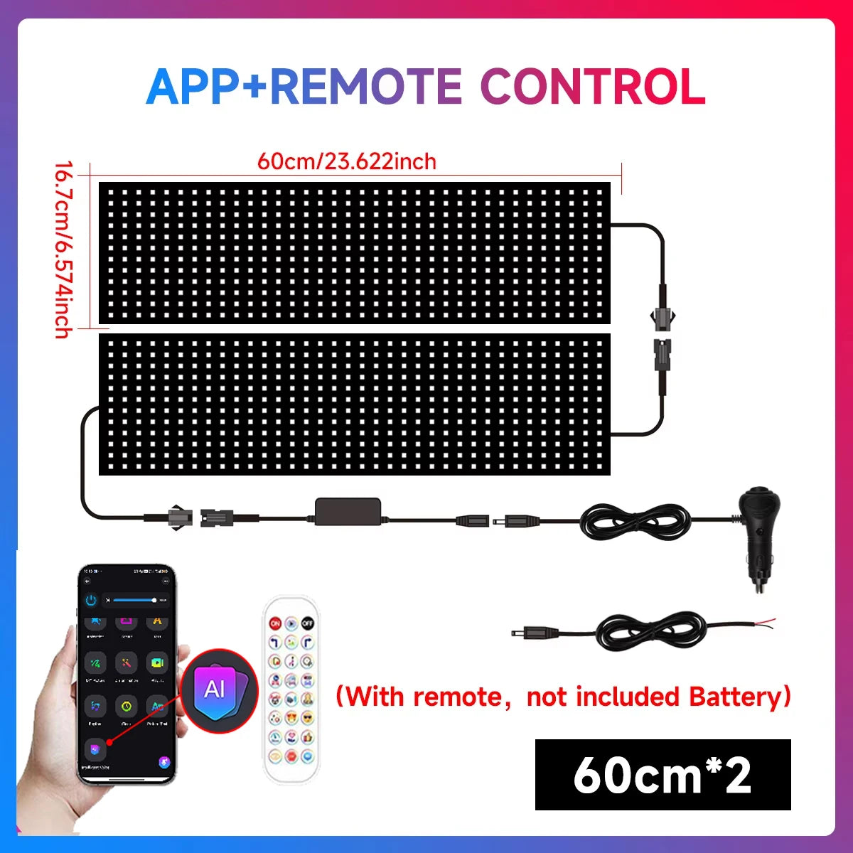 Large LED Truck Car Devil Eye Light With AI Voice Function APP Remote Control Custom Text Pattern Decoration Lighting 12V 24V