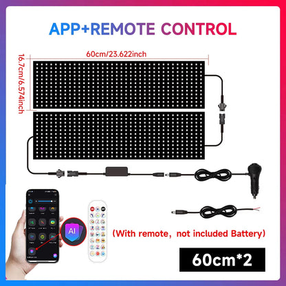 Large LED Truck Car Devil Eye Light With AI Voice Function APP Remote Control Custom Text Pattern Decoration Lighting 12V 24V