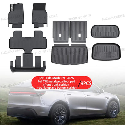 For Tesla NEW Model YL Launch 2026+ Car Floor Mats Car Four Seasons Waterproof Non-slip Floor Mat TPE Special Car Accessories