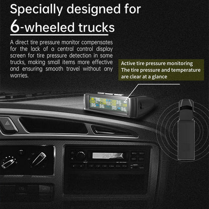 Solar Wireless TPMS Car Tire Tyre Pressure Monitor Monitoring System with 6 External Sensors