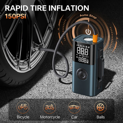 BUVAYE Car Jump Starter with 150PSI Air Compressor & Blower 12V Battery Booster Pack 10000mAh Multi-Function Emergency Starter