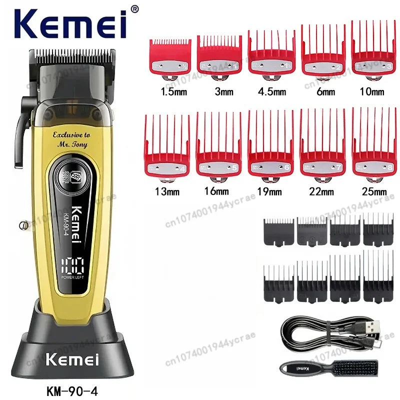Professional Hair Clipper KM-90-5,KM-90-4 Electric Hair Trimmer Set For Men Rechargeable Cordless Haircut Machine for Barber