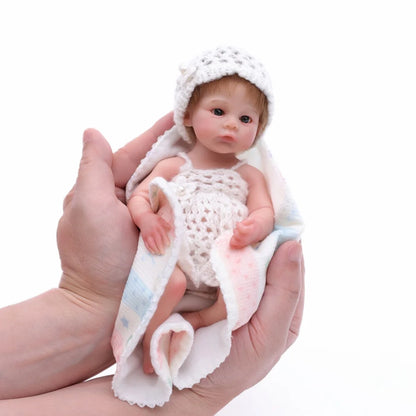 Cloveray 8 inch Mini Full Body Soft Silicone Realistic Reborn Baby Doll Super Cute Solid Silicone Doll High Quality Toy Kid Gift