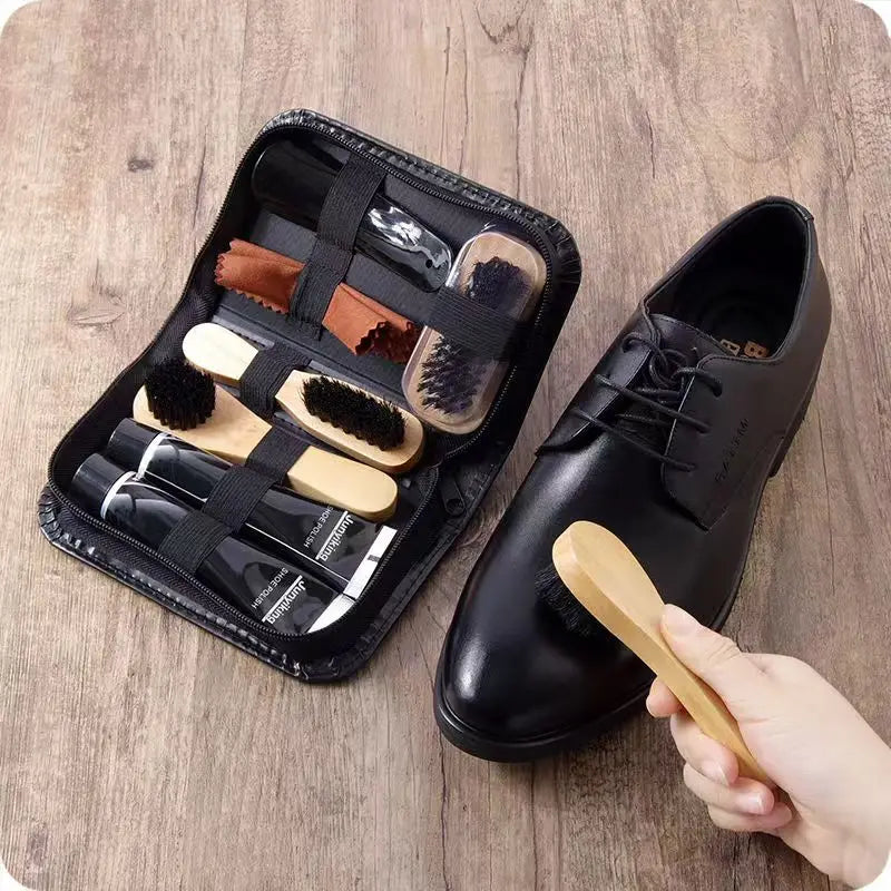 Professional Shoes Care kit Cleaner Set for Sneakers Leather Shoes Cleaning Polishing includes Shoehorn Shoe Polish Brush Cream