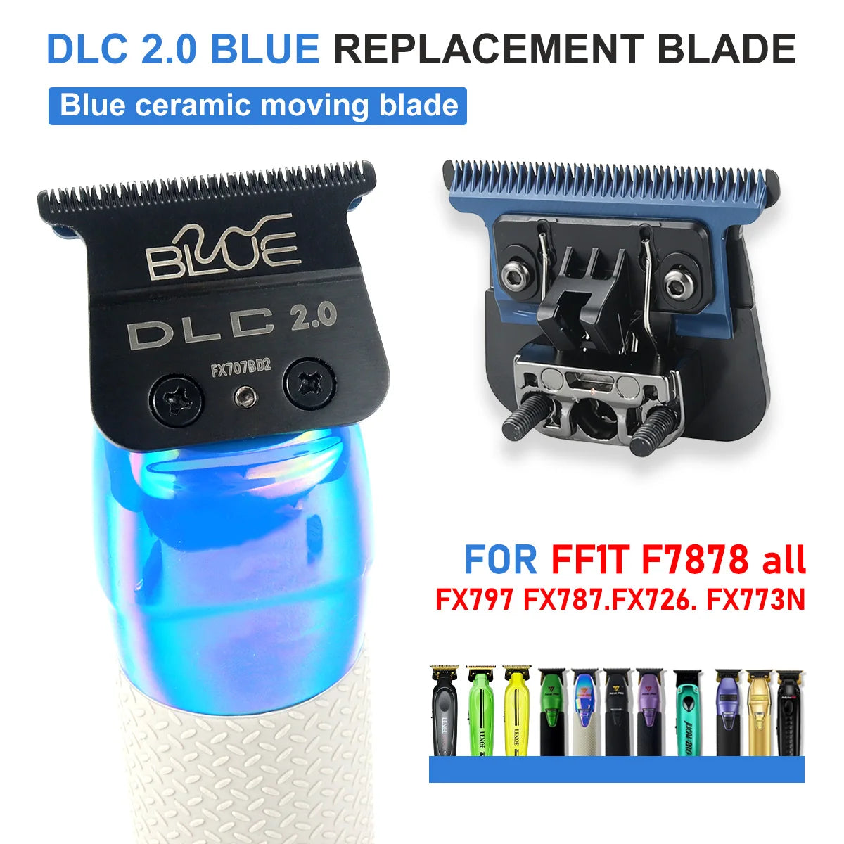 For 707Z Replacement Professional Barber Trimmers DLC Blade Carbon Steel Knife Head Barbershop