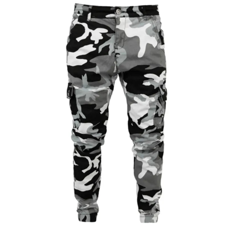 Men's Fashion Joggers Camouflage Jeans Youth Personality Slim Trend Jeans Trousers Spring and Autumn Cargo 2022 New Men's Pants